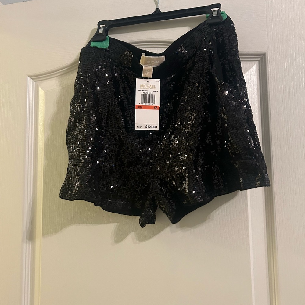 Black sequin shorts